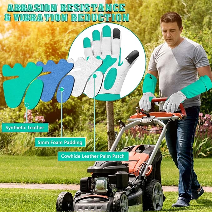 Long-Gardening-Gloves for Women/Men - Thorn Proof Rose Pruning Gloves Heavy Duty Gauntlet, Best Garden Gifts for Gardener-S