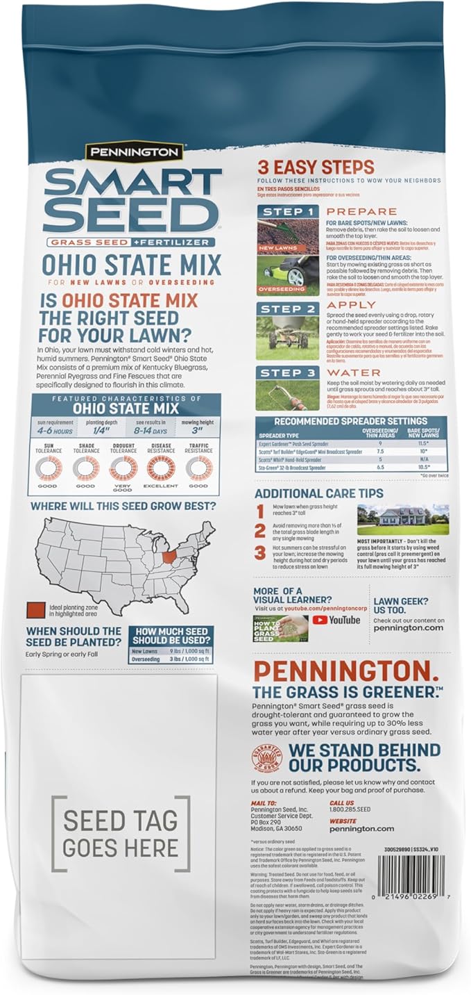 Pennington Smart Seed Ohio State Grass Mix 7 lb