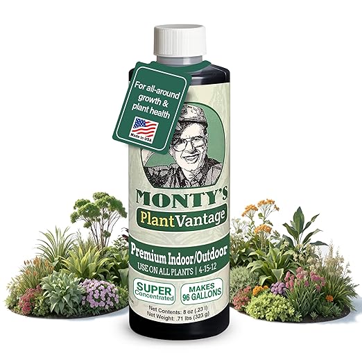 PlantVantage Premium Indoor/Outdoor Plant Food – Liquid Fertilizer for Indoor Plants & Outdoor Use, NPK 4-15-12 with Zinc & Iron, Liquid Plant Food for Houseplants & Vegetables – Easy Root Feed – 8 oz