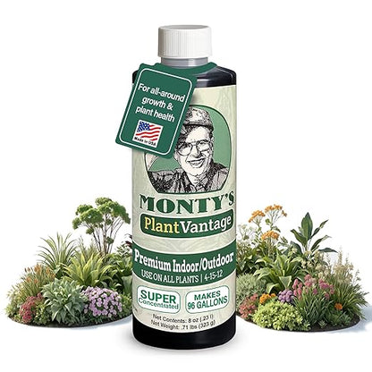 PlantVantage Premium Indoor/Outdoor Plant Food – Liquid Fertilizer for Indoor Plants & Outdoor Use, NPK 4-15-12 with Zinc & Iron, Liquid Plant Food for Houseplants & Vegetables – Easy Root Feed – 8 oz