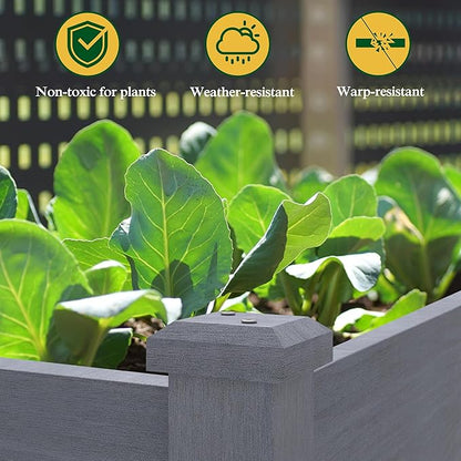 48x24x33in Raised Garden Bed Featuring Legs, Outdoor Elevated Wood Planted Box Equipped with Wheels & Shelf for Vegetable Flower, Backyard and Patio, Gray