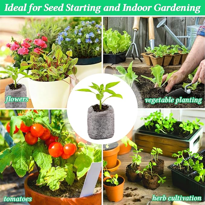 Legigo 200 PCS 40mm Peat Pellets Seed Starter Soil, Compressed Seed Starting Pods Plant Starter Soil Pods Plugs for Seedlings, Peat Pods for Starting Seeds, Herbs Tomatoes Flowers and Vegetables