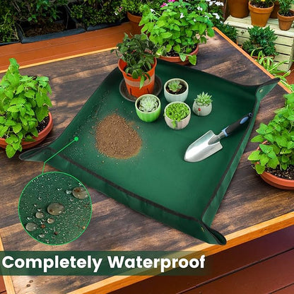 Repotting Mat for Indoor Plant Transplanting and Mess Control. 29.5" X 29.5" Portable Potting Tray Succulent Gardening Mat Gardening Gifts for Plant Lovers