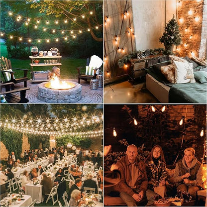 Solar String Lights Outdoor Waterproof 100ft with 52 Shatterproof,Solar Lights Outdoor Remote ST38 Vintage Edison Bulbs,Salor Ourdoor Light Hanging Lights Waterproof for Outside Backyard