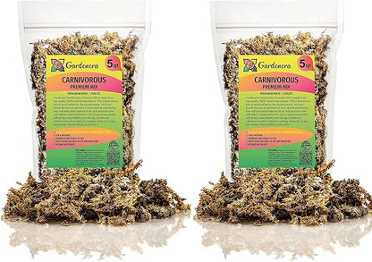 Gardenera Sphagnum Moss Potting Mix for Carnivorous Plants, Moss and Perlite Blend for Potting Venus Fly Traps, Sarracenia, Pitcher Plants - Sphagnum Moss & Perlite - Made in USA - 10 Quart