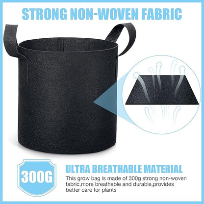 45 Pack Grow Bags Aeration Fabric Planter Pots Nonwoven Grow Bags with Handles Black Plant Container Bucket for Garden Planting Vegetable Flower Potato (3 Gallon)
