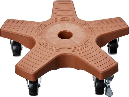 Bosmere 14" Plant Caddie - Heavy-Duty Rolling Plant Stand with Locking Wheels, 500 lb Capacity – Durable Plant Caddy for Indoor/Outdoor Use, Terra Cotta