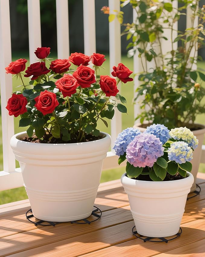 21 Pack Plastic Plant Saucer Stand, 5 7 8 Inch Flower Pot Feet Drainage Risers Elevator, Plant Pot Risers for Indoor Outdoor Use ,Improve Drainage, Ventilation & Stability
