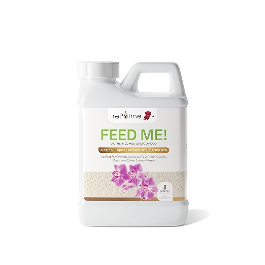 rePotme Orchid Fertilizer - Feed ME! MSU Orchid Food for RO/Rain/Tap Water (Half Pint - 8 oz)