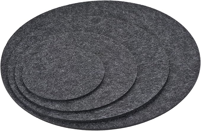 8 Pack Planter Coasters Set Felt Round Flowerpot Drip Pad Mat Apply to Outdoor/Garden (4" 6" 8" 10", Gray)