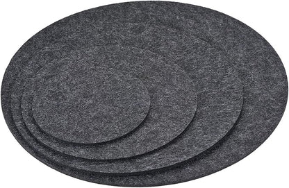 8 Pack Planter Coasters Set Felt Round Flowerpot Drip Pad Mat Apply to Outdoor/Garden (4" 6" 8" 10", Gray)
