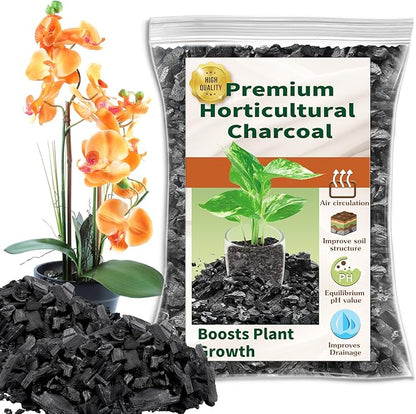 Horticultural Charcoal for Plants,2QT Premium Activated Charcoal for Indoor and Outdoor Plants,Ideal for Soil Amendment, Orchids,Succulent,Cactus, Terrariums & Gardening