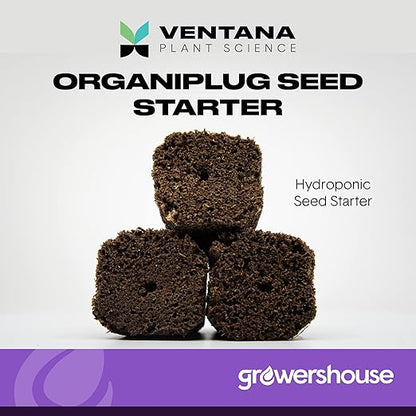 VPS OrganiPlug Hydroponic Seed Starter Plugs, 100 Pack, Rapid Root Planting Pods for Seedling, Clone, Cutting, Promotes Plant, Flower, Vegetable Growth w/Organic Soil Ingredients, Fits Standard Tray