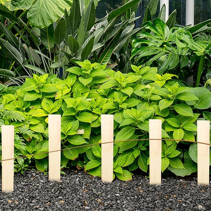 25 Pcs Wood Stakes 12 Inch Wooden Garden Stakes, Grade & Survey Stakes Sign Posts for Plant Support, Silt Fence, Yard Marking, Farm Boundaries, and Baselines