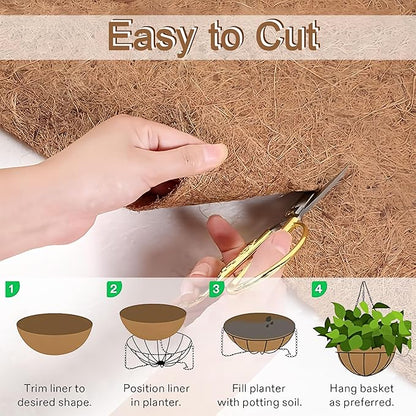 31.5 x 78.7 inch Natural Coco Coir Fiber Liner Roll Sheet, Coconut Fiber Pad, for Planter Flower Basket Liner Garden Decoration Animal Pet Pad