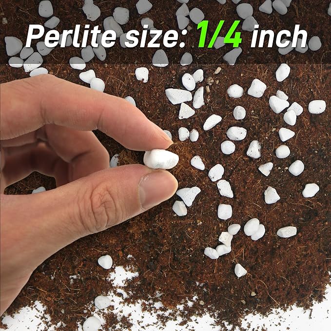 18 Quarts Perlite for Plant Soil - Amendment for Potting Soil, Improves Drainage and Aeration for Soil,Better for Root Growth (1/4 inch)