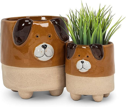 Abbott Collection Stoneware Dog on Legs Planter - Small (3.5" H)