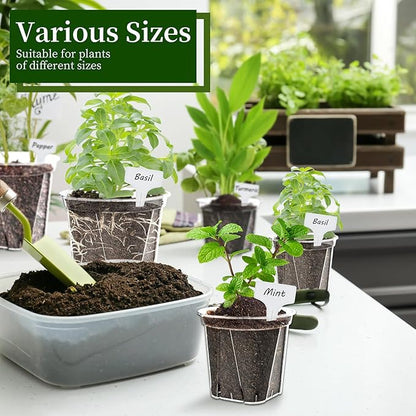 18 Pack Clear Nursery Pots for Plants, 3.9/4.7/5.5 Inch Reinforced Plastic Plant Pots with Drainage Holes High Transparency Plant Pot Seed Starter Pot High Transparency with 10 Plant Labels