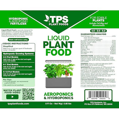 Liquid Plant Food for use in AeroGarden, IDOO and Hydroponic Growing Systems, Liquid Fertilizer 1 Gallon (128 oz)