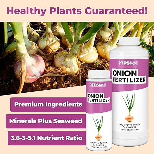 Onion Fertilizer for Onion Plants, Also Great for Garlic, Shallots, and Other Alliums, Liquid Fertilizer by TPS Plant Foods, 8 oz (250mL)