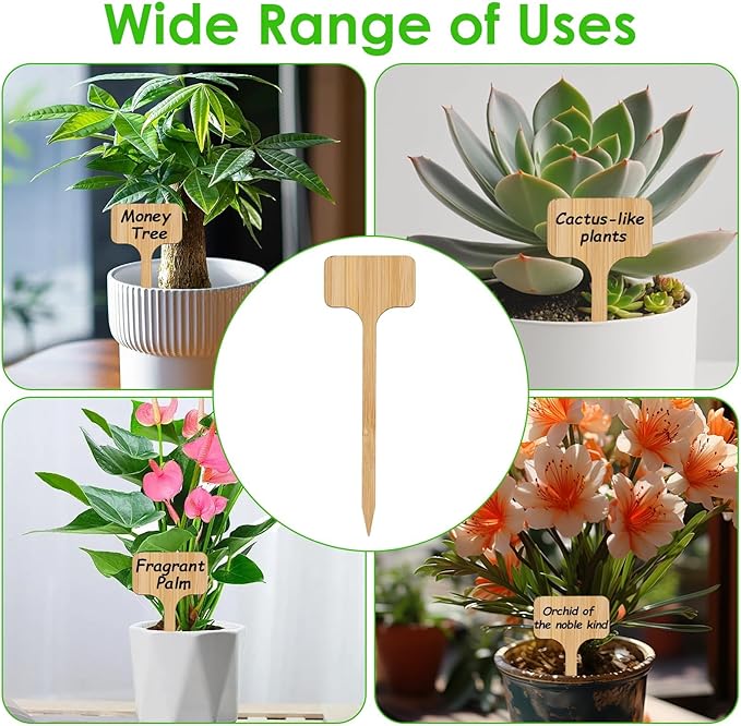 40 Pcs Square Garden Plant Labels with Pen, Waterproof Outdoor Plant Name Tags Markers Stakes Tags Signs, Durable Garden Markers for Vegetables Herbs Flowers (7" x 2.28" x 0.07")