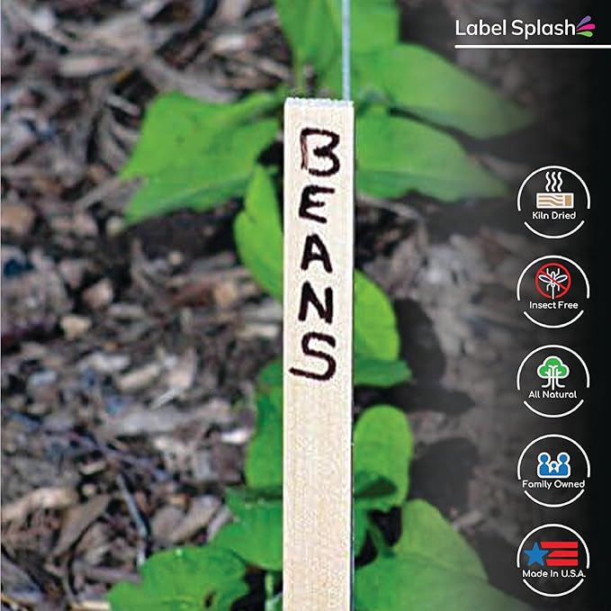 25 Pack 12" Wood Stakes for Garden Marking Survey Grading Paint Stirring Stick Model Building Shim Landscaping Plant Support and Crafts 12 Inch Made in The USA by LABELSPLASH