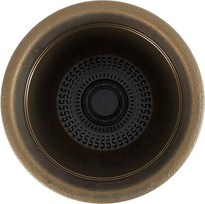 HC Companies SRA10001P02 Sierra 10 Inch Self Watering Round Weather Resistant Plastic Resin Flower Garden Planter Pot Container, Celtic Bronze