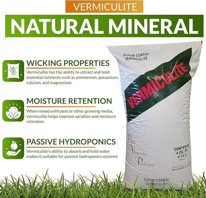 PVP Super Coarse Vermiculite Professional Grade - Excellent Soil Conditioner - Super Coarse Grade Granule – 103 Quarts - 4 Cubic Foot
