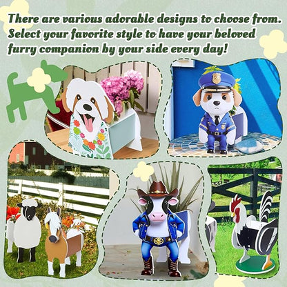 Cow Planter, Cute Animal Shape Flower Planters, Plant Pots for Indoor/Outdoor Garden Decor, Unique Gifts/Souvenirs for Pet Lovers (Western Cowboy-Style Dairy Cow)