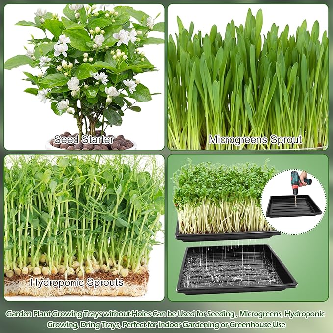 6Set Microgreens Growing Mat with Tray, Microgreen Growing Kit 10″×10″ Wheatgrass Seed Sprouting Starter Mat Hemp Fiber Grow Tray Hydroponic Jute Pads Indoor Organic Production for Germination Sprouts