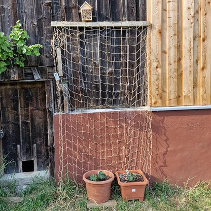 Jute Trellis Netting - Jute Netting for Garden, Heavy Duty Plant Support Netting for Climbing Plants, Cucumber, Vine, Fruits & Vegetables, Climbing Vining Plants (3.3 Ft X 6.6 Ft, 3.9 Inch Squares)