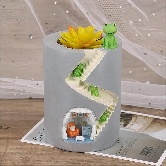 Segreto Creative Plants Pot Flower Pots Resin Planters Vase Home Decor for Succulents,Flower,Cactus,Gardening Decoration, Indoor, Frog