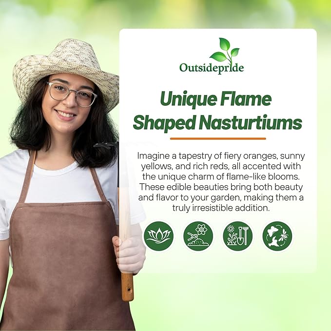 Outsidepride Phoenix Mix Nasturtium Seeds - 25 Pcs Annual, Easy to Grow & Versatile, Flower Seeds for Planting Vibrant Blooms, Ideal for Gardens, Borders, and Pollinator Gardens