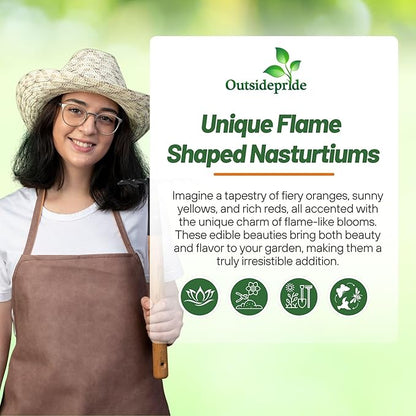 Outsidepride Phoenix Mix Nasturtium Seeds - 25 Pcs Annual, Easy to Grow & Versatile, Flower Seeds for Planting Vibrant Blooms, Ideal for Gardens, Borders, and Pollinator Gardens