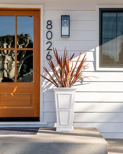 Veradek Brixton Series Tall Planter - Large Outdoor Planter for Front Porch/Patio | Crack-Resistant Plastic for All-Weather Use | Classic Estate Design for Tall Plants, Flowers, Trees