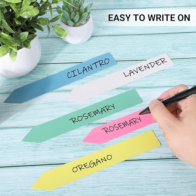 Greaner 50PCS Plant Labels, Colorful Garden Plant Markers, plants Markers for Outdoor Garden Waterproof, Herb Garden Markers for Indoor Outdoor plants for Plants, Seeds, Fruit Trees and Flowers-8 Inch