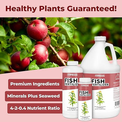 Fish Fertilizer, Complete Liquid Fish Plant Food, 32 oz (1 Quart)