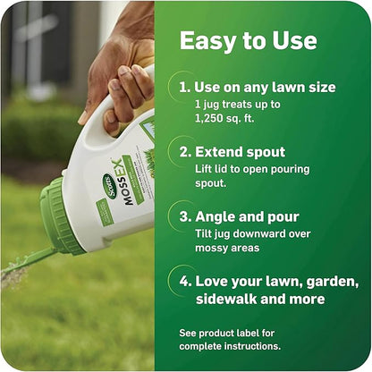Scotts MossEx, Moss Killer for Lawns, Easy-To-Use Shaker Jug, Contains Fertilizer to Green Grass, 4.59 lbs.