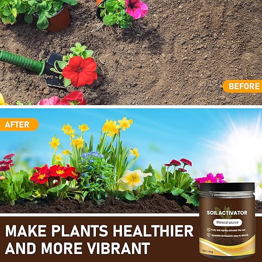 2Pcs Soil Activators, Organic Soil Activators and Plant Fertilizers, Soil Pro Activator, Water-Soluble Formula for Optimal Nutrient Uptake, Promoting Plant Rooting 120g