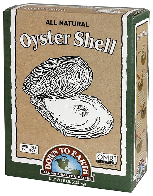 Down to Earth Organic White Oyster Shell Fertilizer - OMRI Listed Calcium Amendment for Healthy Soil & Strong Plant Growth, 5 lb