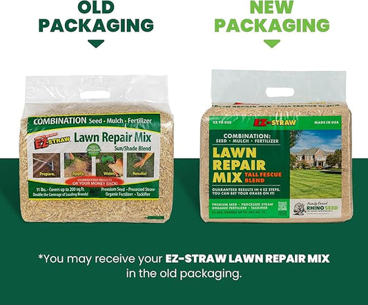 EZ Straw Lawn Repair Mix Tall Fescue Blend - Seed, Mulch and Fertilizer Combination, 11lbs (Covers 200sq ft.)