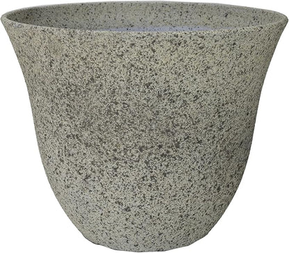 Classic Home and Garden Honeysuckle Resin Planters - Lightweight Indoor & Outdoor Plant Pots - UV-Resistant Plastic Flower Pots - Pot Planters for Flowers & Herbs (13" Stone)