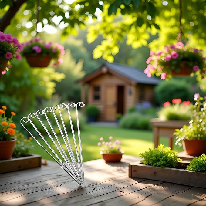 20Pcs Silver Planter Plant Label Hooks Garden Markers Stake Plant Label Holder Plants Label Hanger Garden Plant Sign Stake Rustproof Deformed Gardens Plant Sign Hooks Hanging Rods for Flower (20cm)