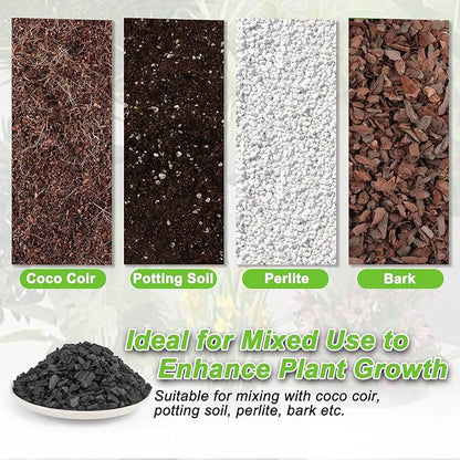 9 Quarts Horticultural Charcoal for Plants-Plant Charcoal Soil Amendment for Potting Indoor Plants, Succulent, Paphiopedilum, Bonsai, Terrarium,and Gardening