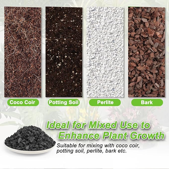 29 Quarts Horticultural Charcoal for Plants-Plant Charcoal Soil Amendment for Potting Indoor Plants, Succulent, Paphiopedilum, Bonsai, Terrarium,and Gardening