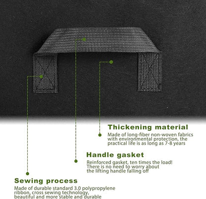 10 Pack Plant Grow Bags 15 Gallon 5 Gallon 3 Gallon Heavy Duty 300g Thickened Nonwoven Aeration Fabric Pots with Handles for Garden Indoor & Outdoor Planting, Moisture Retaining