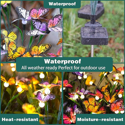 TONULAX Solar Garden Lights - Swaying Butterfly Light, Swaying in The Wind, Solar Outdoor Lights, Yard Patio Pathway Decoration, High Flexibility Iron Wire & Realistic Butterflies(10 Pack)