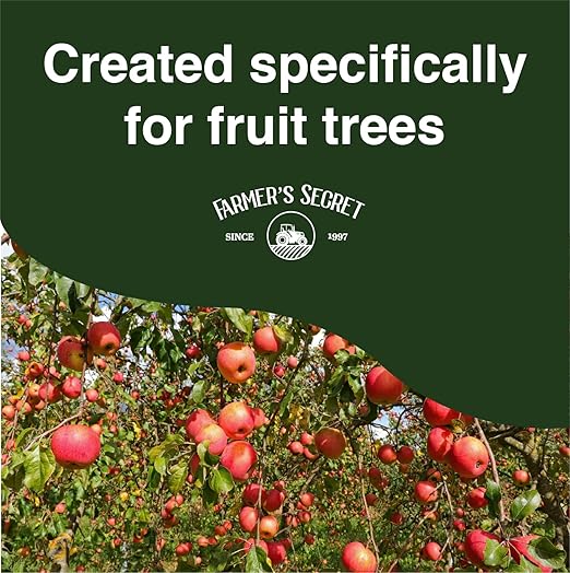 Farmer's Secret Fruit Tree Booster Fertilizer (8oz) - Super Concentrated and Phosphorus Rich - Formulated for All Fruit Trees Including Peach, Banana, and Apple