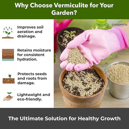 Organic Coarse Vermiculite for Indoor Gardening Plants and Mushrooms – Enhances Soil Aeration, Seed Germination, Rooting Cuttings – Small Packages and Bulk (Vermiculite Grade 3 – Medium, 1 qt)