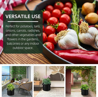 10 Gallon Grow Bags 30 Pack, Heavy Duty Thickened Nonwoven Fabric Pots with Handles, Plant Grow Bags for Vegetable/Flower/Plant/Fruits, Black